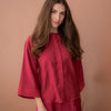 Arden Flare Organza Shirt - Raspberry