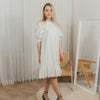 Puffy scrunched sleeve dress