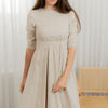 Linen gathered waist dress