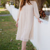 Luna Pearl Chiffon Dress - Cream
