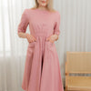 Linen gathered waist dress