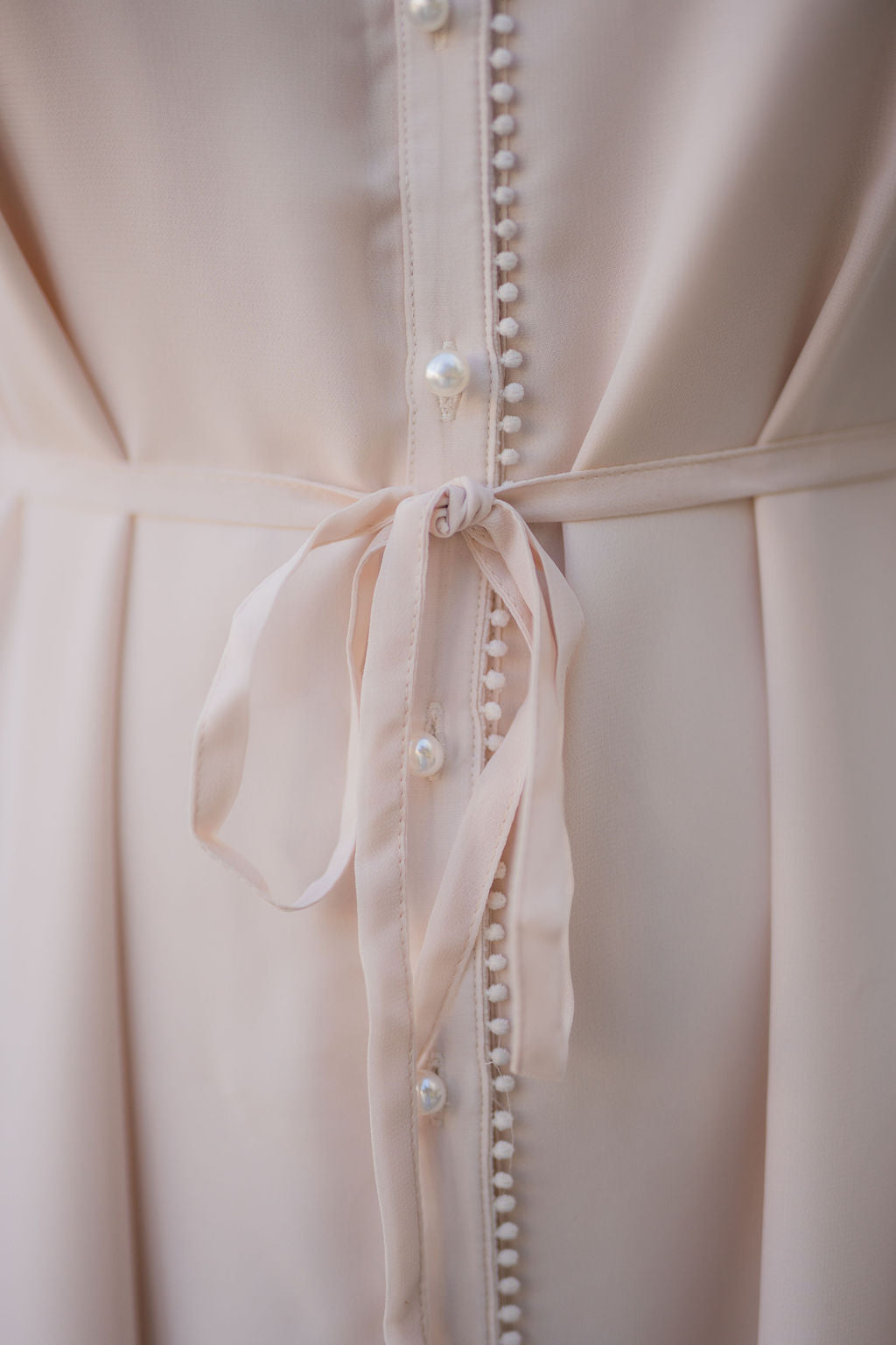 Luna Pearl Chiffon Dress - Cream