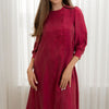 Cupro high-low side buttons dress