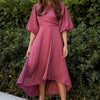 Celeste Pleated Sleeve Dress - Rose