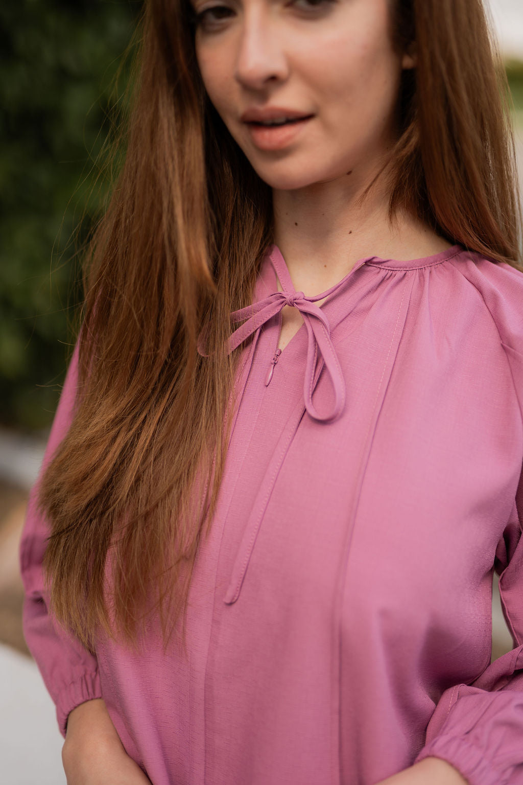 Trim loose dress - Pink