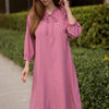 Trim loose dress - Pink