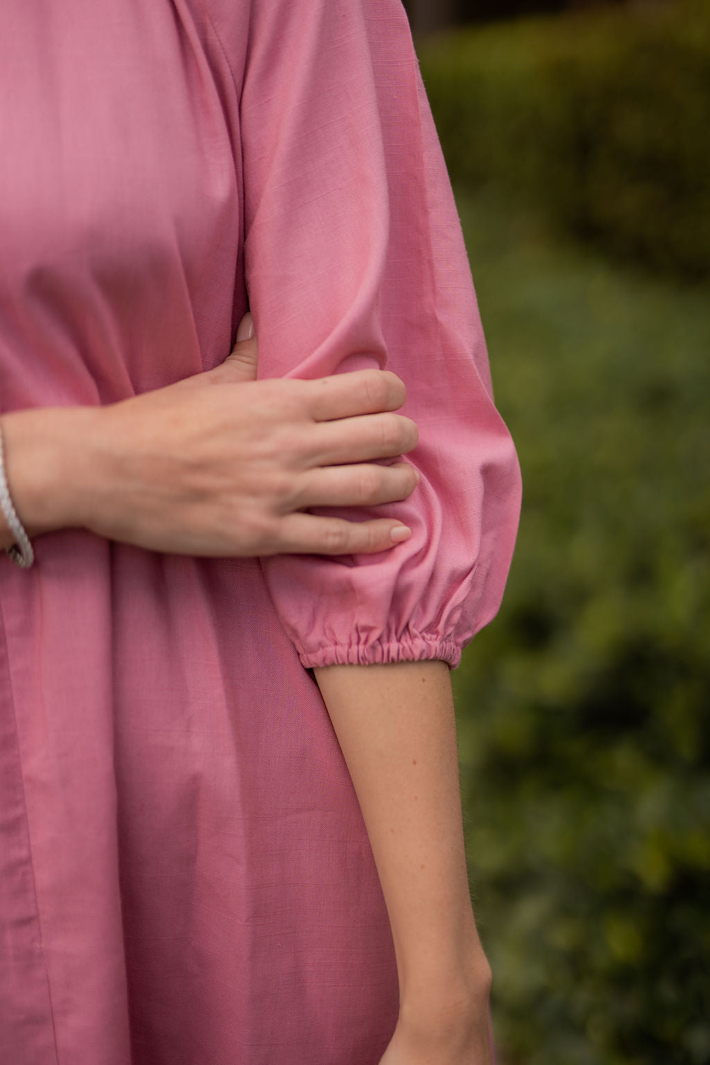 Linen Flow Maxi Dress - Pink