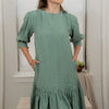 Texture gathered bottom dress