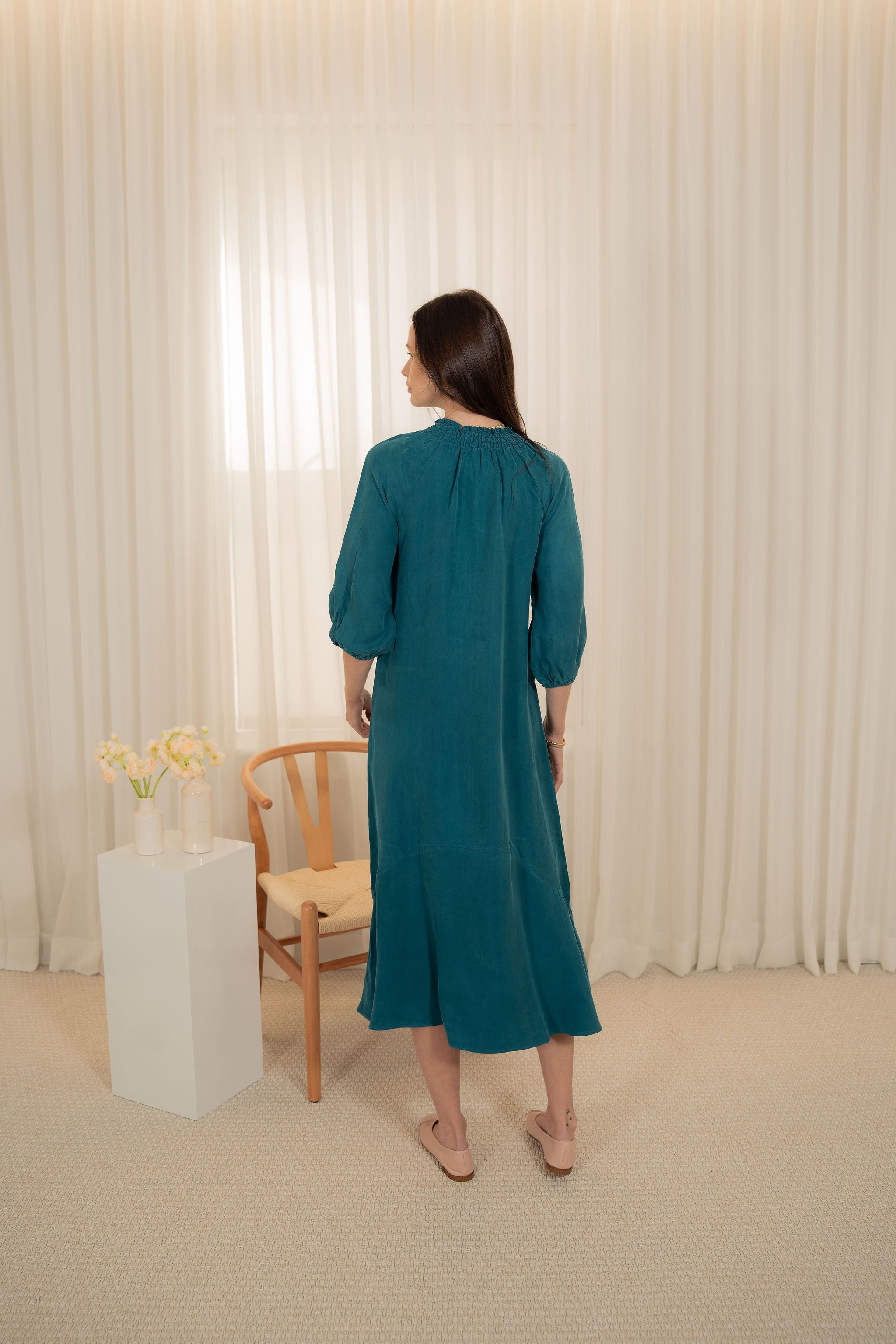 Cupro round bottom dress