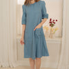 A-line Linen pocket dress - Blue
