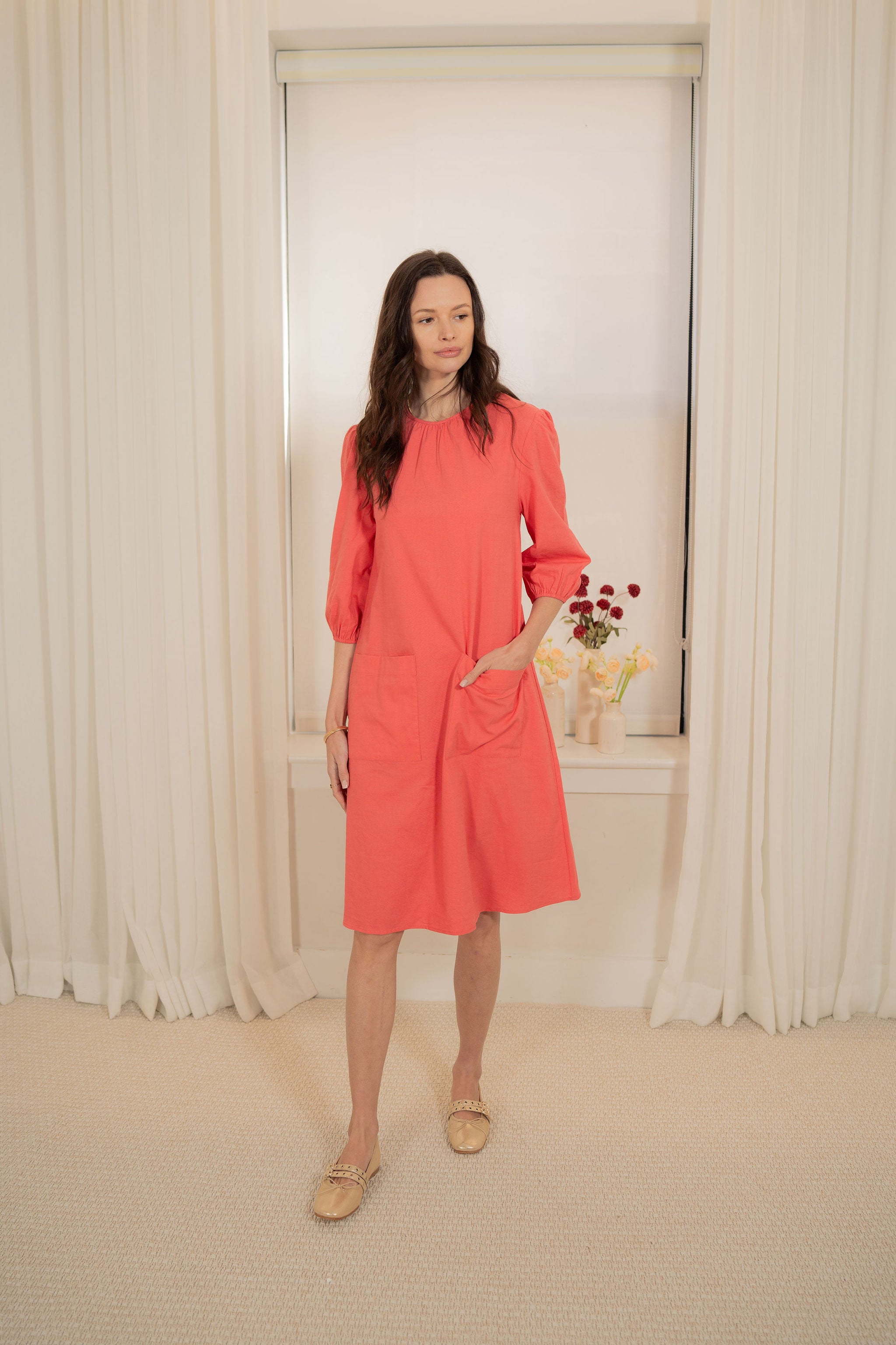 A-line Linen pocket dress
