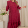 Drop waist Cupro maxi dress - Fuchsia