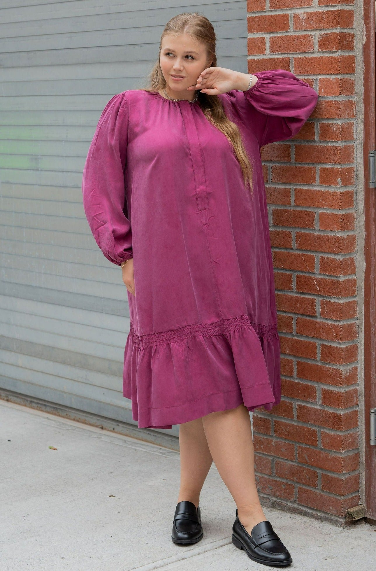 Drop Smock Cupro dress