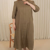 A-line Olive Linen dress