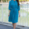 Luna Pearl Chiffon Dress - Turquoise