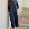 Cupro Ankle length dress - Navy