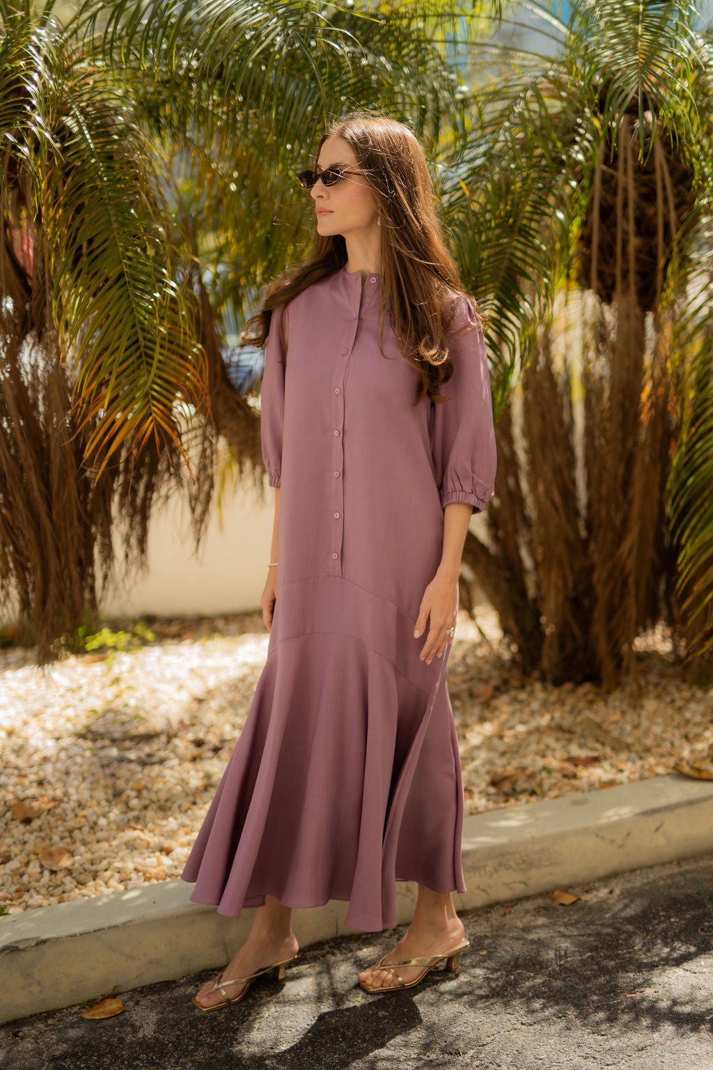 Arden Roundline Dress - Purple