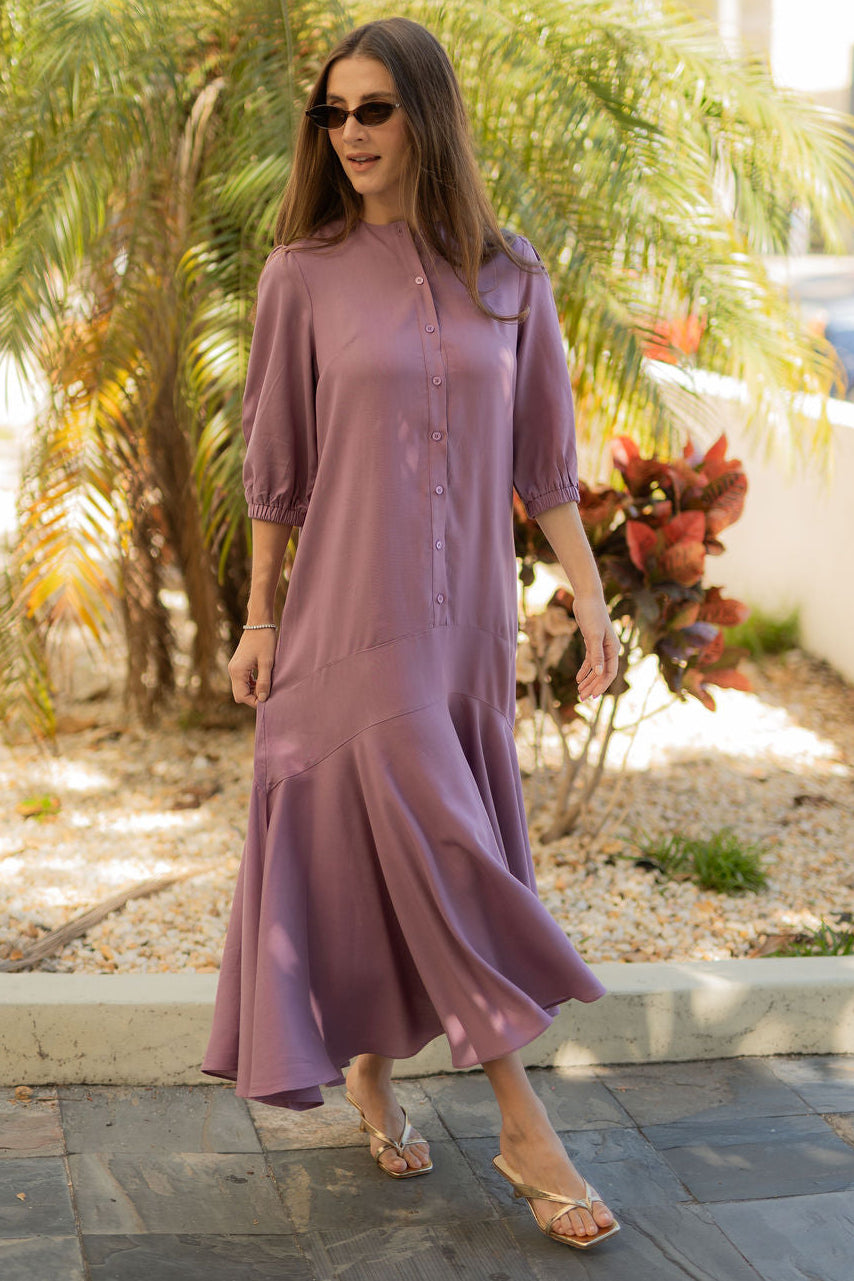 Arden Roundline Dress - Purple