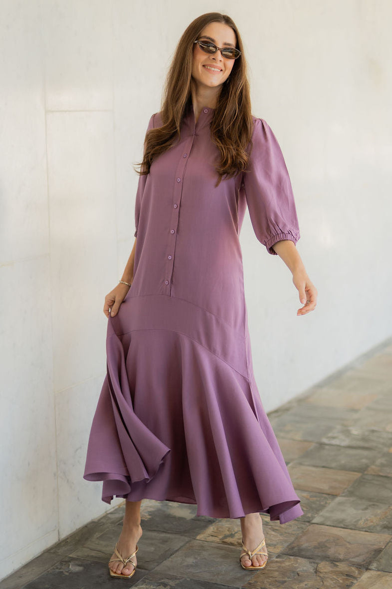Arden Roundline Dress - Purple