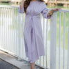 Elowen Cotton Tie-Waist Dress - Lilac