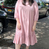 Round drop waist dress
