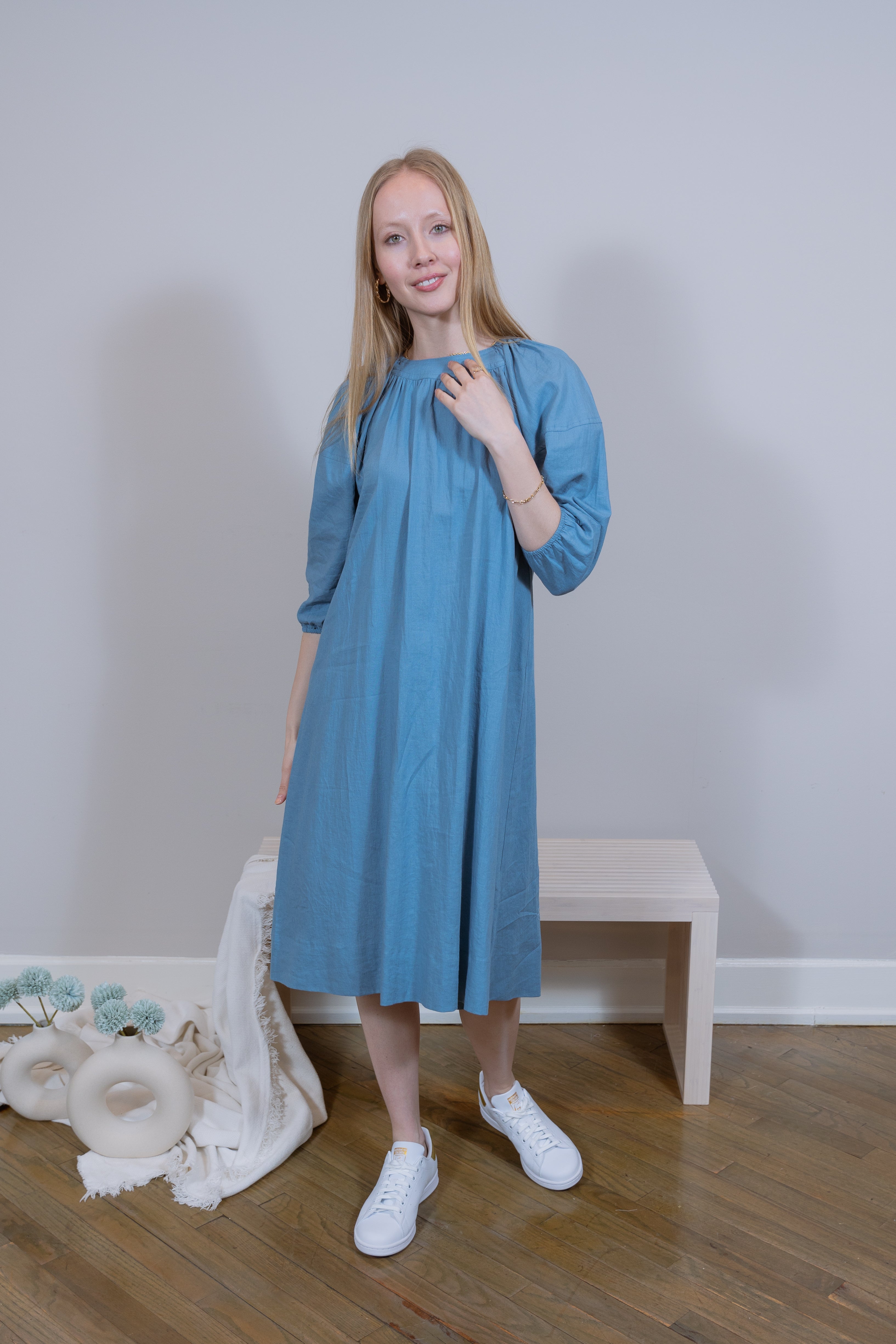Short Linen Blue dress